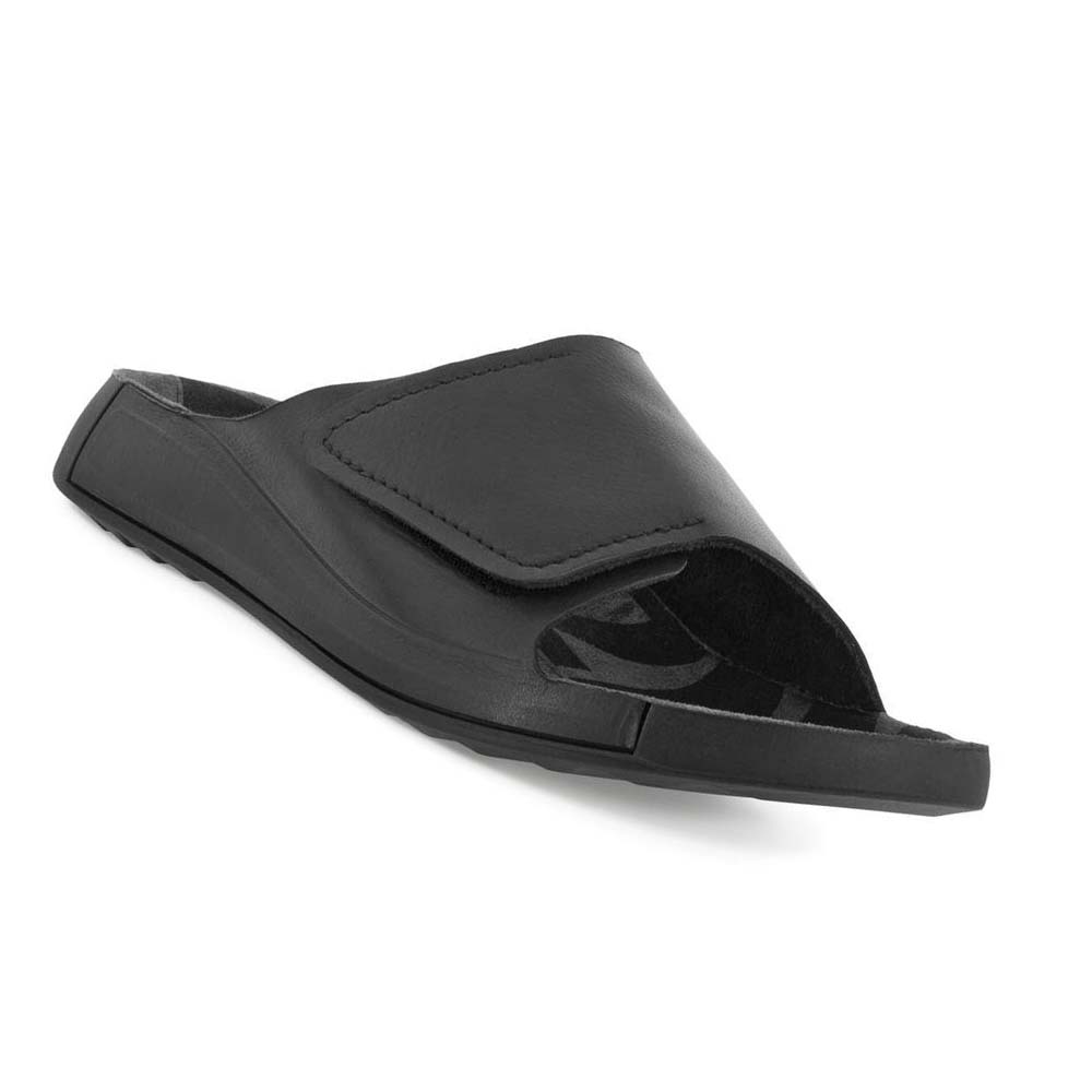 Men's Ecco 2nd Cozmo One Band Sandals Black | Canada 584QMA